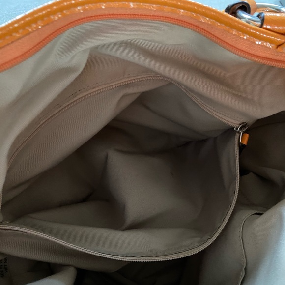 Coach Signature Stripe Pocket Tote In Orange Spice - Picture 8 of 16